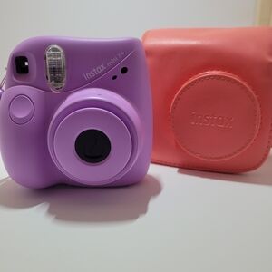 Fujifilm Instax Mini 7+ Instant Camera - Lavender with Coral Case